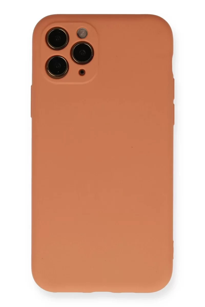 Newface Apple iPhone 11 Pro Kılıf Nano içi Kadife Silikon - Mat Turuncu