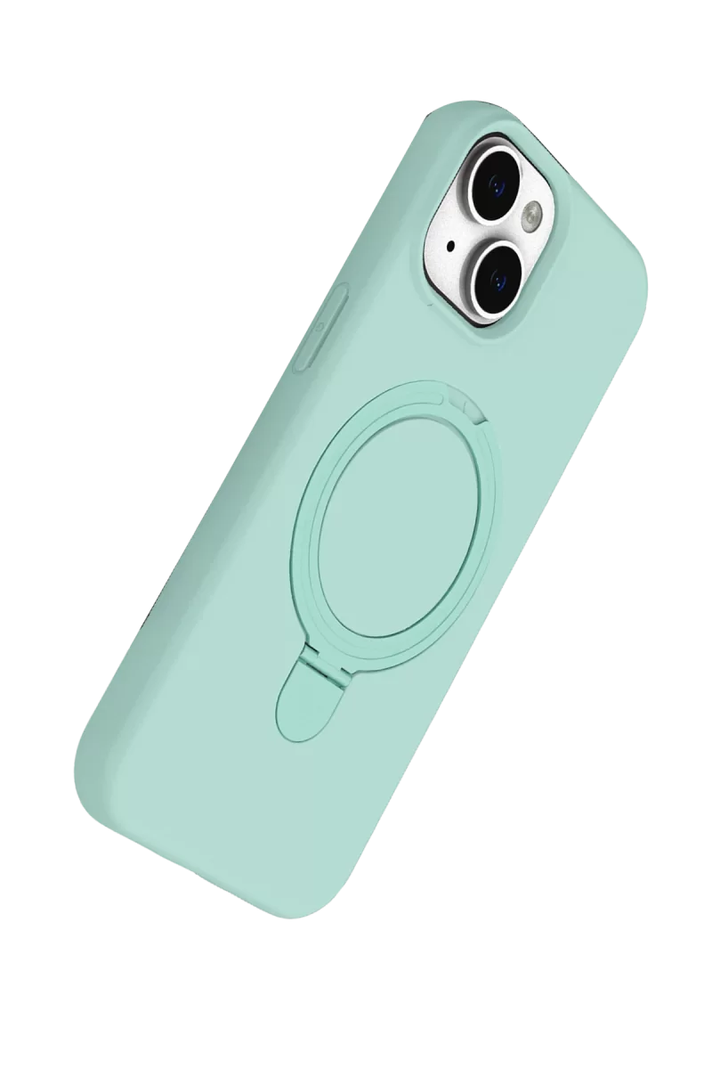Newface Apple iPhone 15 Plus Regal Magsafe Standlı Kapak - Su Yeşili