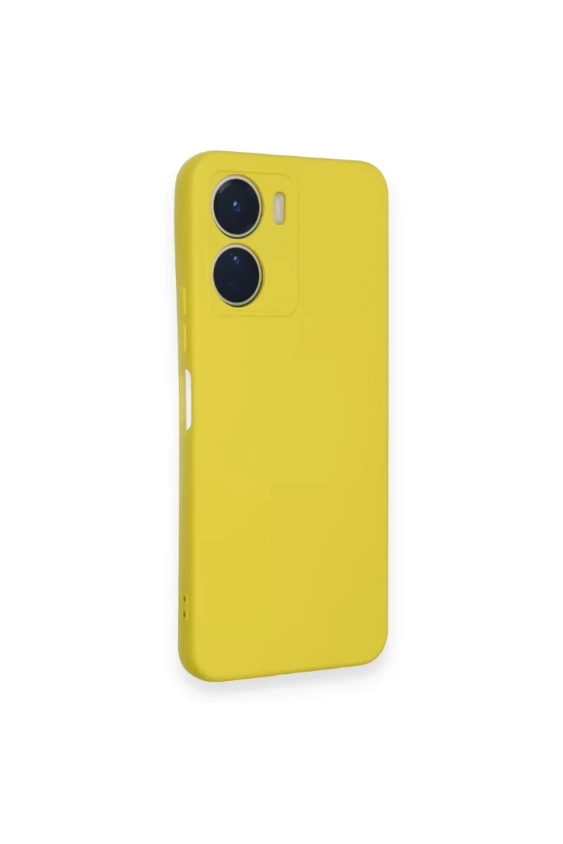 Newface Vivo Y16 Kılıf Nano içi Kadife Silikon - Sarı