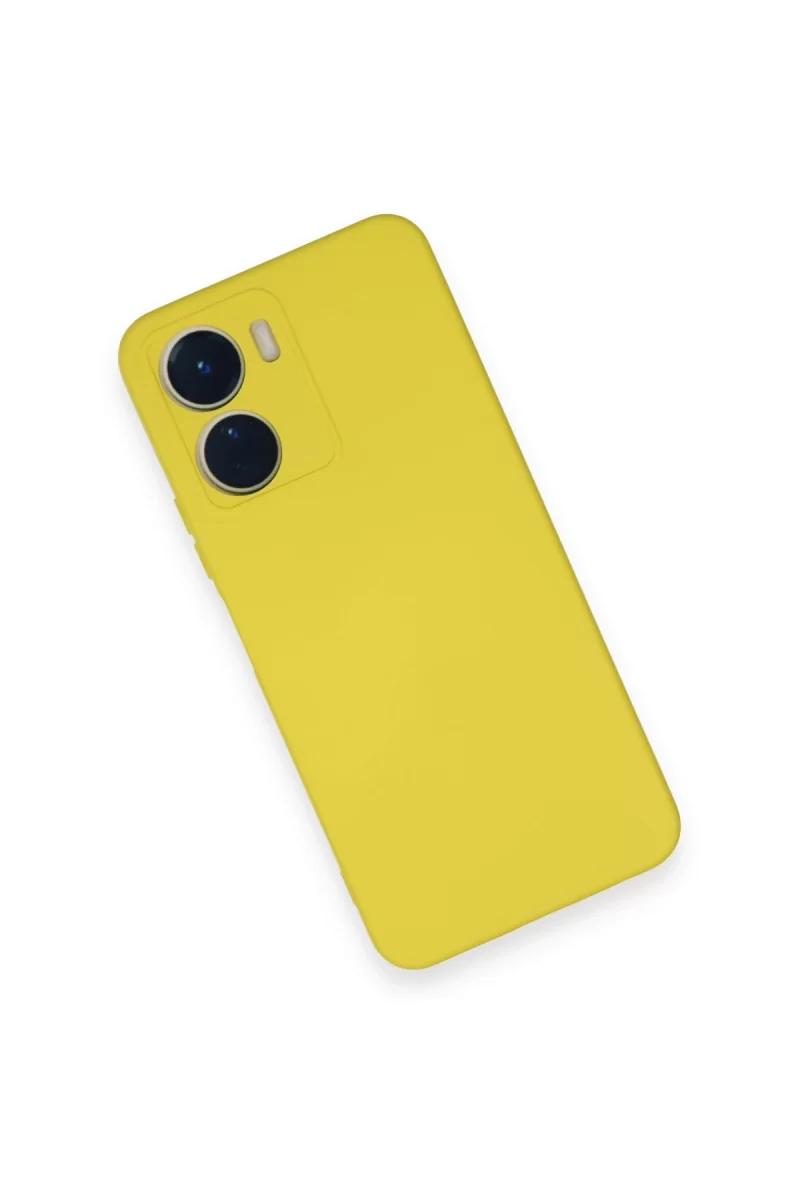 Newface Vivo Y16 Kılıf Nano içi Kadife Silikon - Sarı