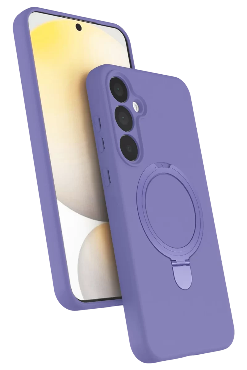 Newface Samsung Galaxy A15 4G Regal Magsafe Standlı Kapak - Lila