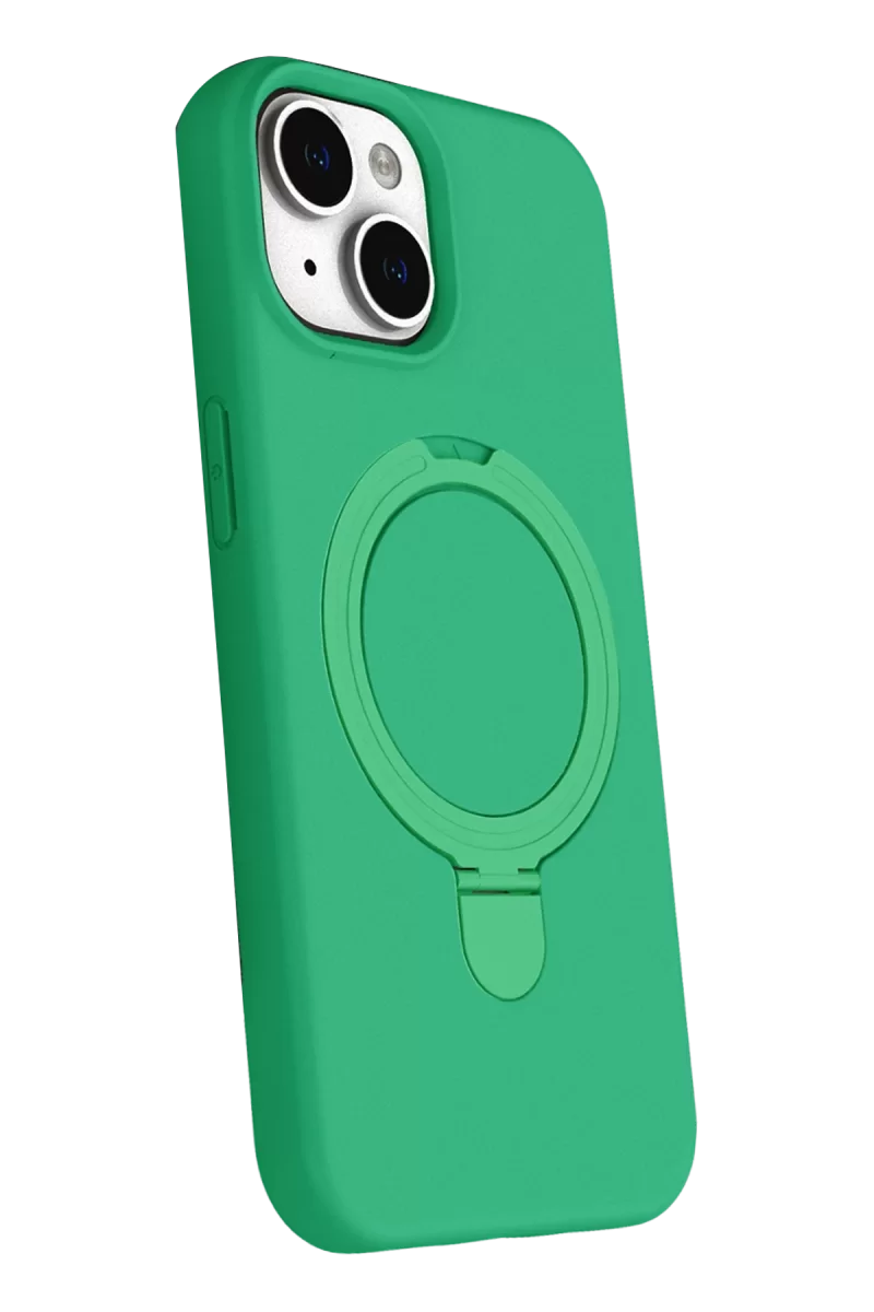 Newface Apple iPhone 15 Plus Regal Magsafe Standlı Kapak - Yeşil