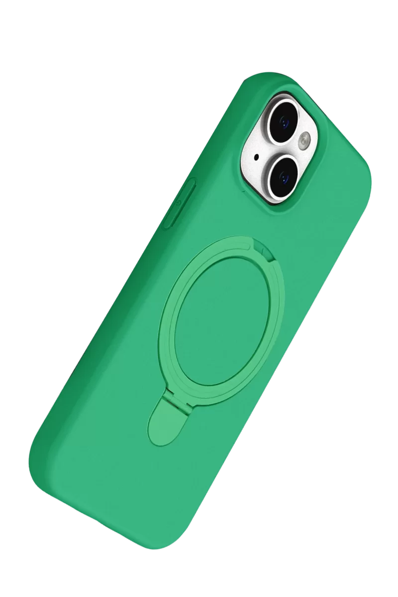 Newface Apple iPhone 15 Plus Regal Magsafe Standlı Kapak - Yeşil