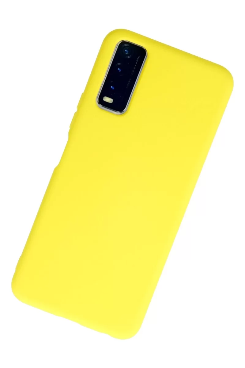 Newface Vivo Y11S Kılıf Nano içi Kadife Silikon - Sarı