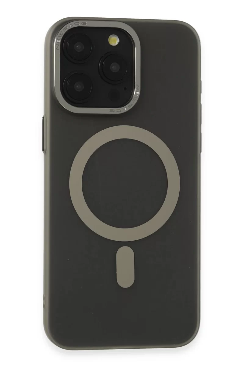 Newface Apple iPhone 15 Pro Kılıf Lodos Magneticsafe Mat Kapak - Titan Gri