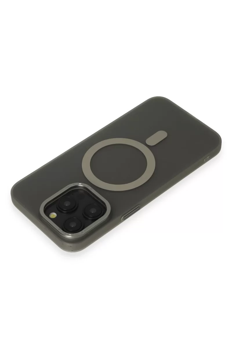 Newface Apple iPhone 15 Pro Kılıf Lodos Magneticsafe Mat Kapak - Titan Gri