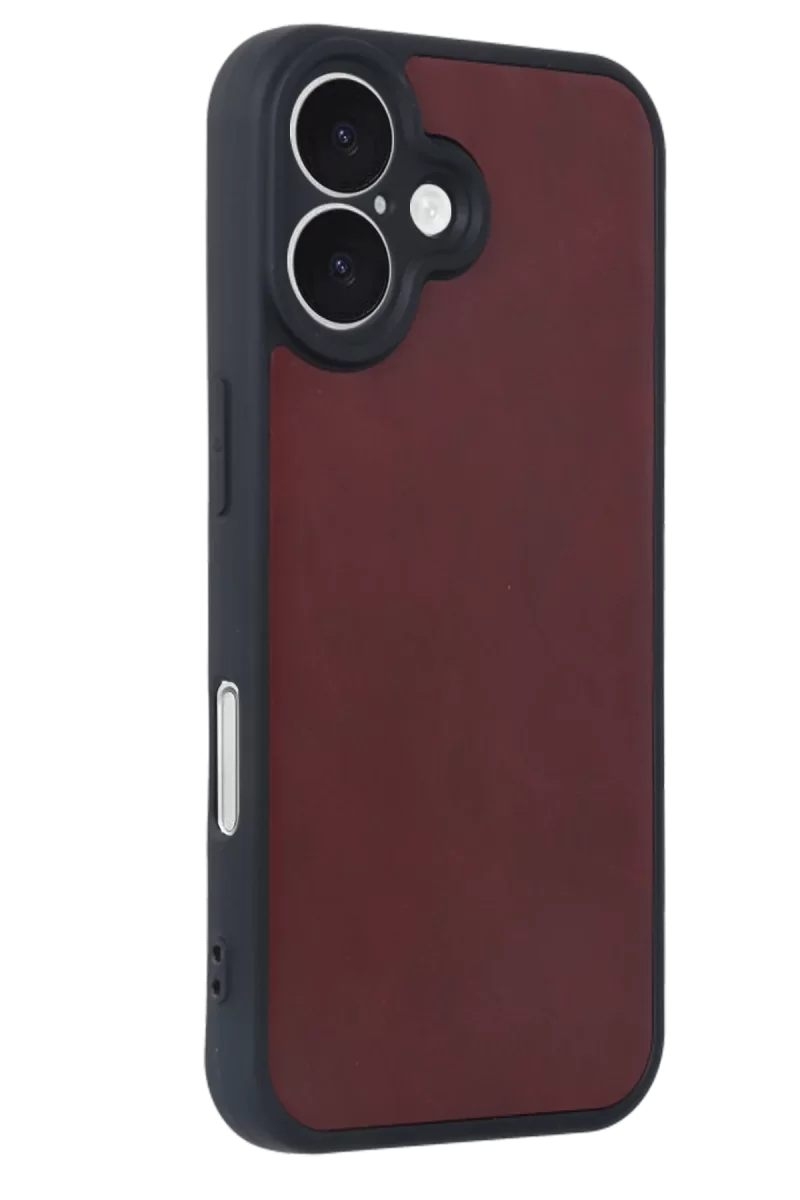Newface Apple iPhone 16 Kılıf Aras Deri Kapak - Bordo