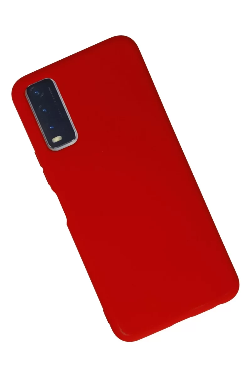 Newface Vivo Y11S Kılıf Nano içi Kadife Silikon - Kırmızı