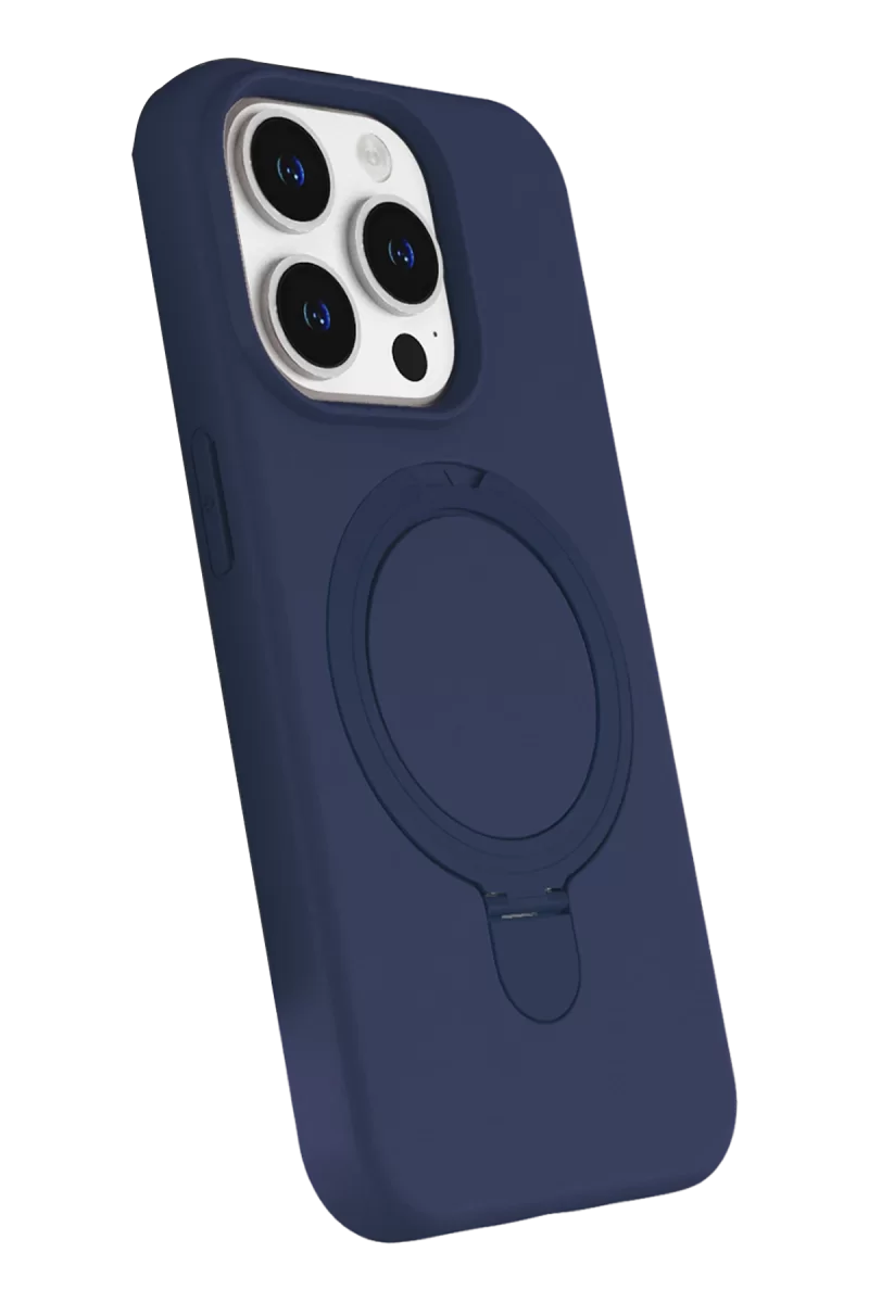 Newface Apple iPhone 15 Pro Max Regal Magsafe Standlı Kapak - Lacivert