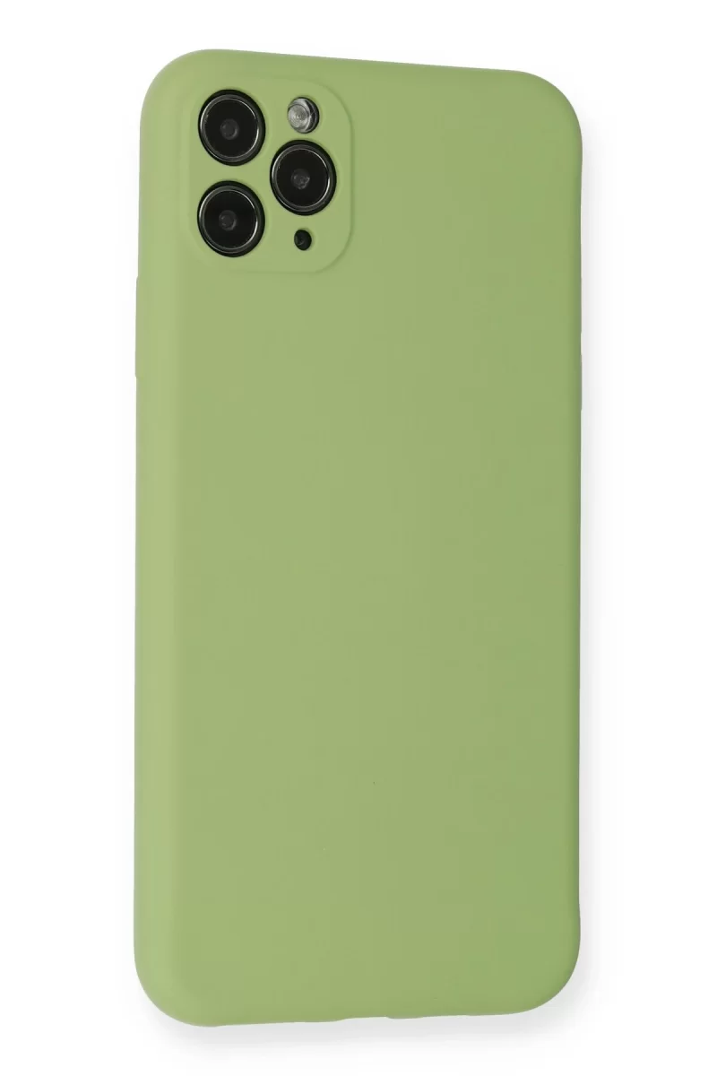 Newface Apple iPhone 11 Pro Max Kılıf Nano içi Kadife Silikon- Yeşil