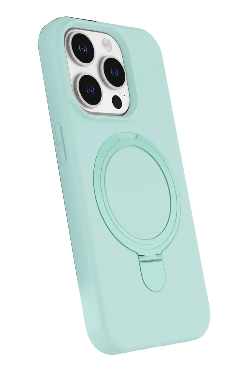 Newface Apple iPhone 15 Pro Max Regal Magsafe Standlı Kapak - Su Yeşili