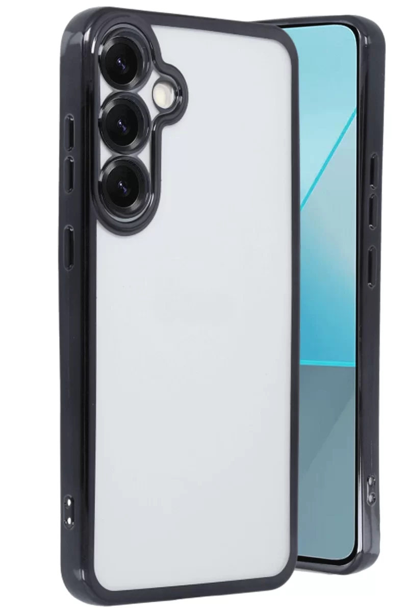 Newface Samsung Galaxy S25 Kılıf Razer Lensli Silikon - Siyah