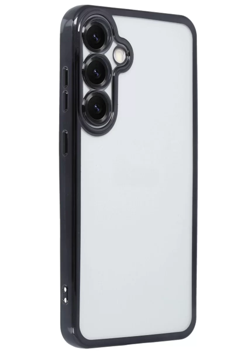 Newface Samsung Galaxy S25 Kılıf Razer Lensli Silikon - Siyah