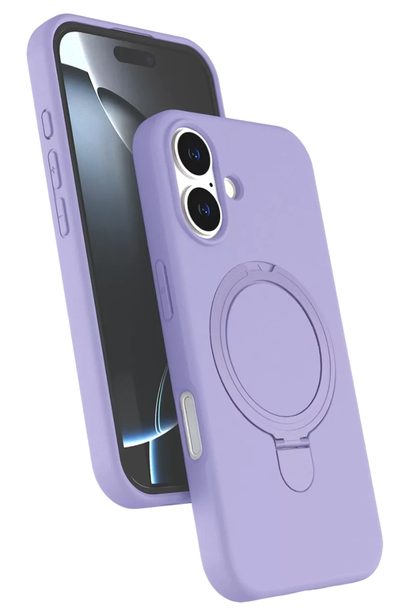 Newface Apple iPhone 16 Plus Regal Magsafe Standlı Kapak - Lila
