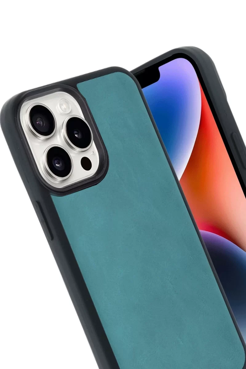 Newface Apple iPhone 14 Pro Max Kılıf Aras Deri Kapak - Açık Yeşil