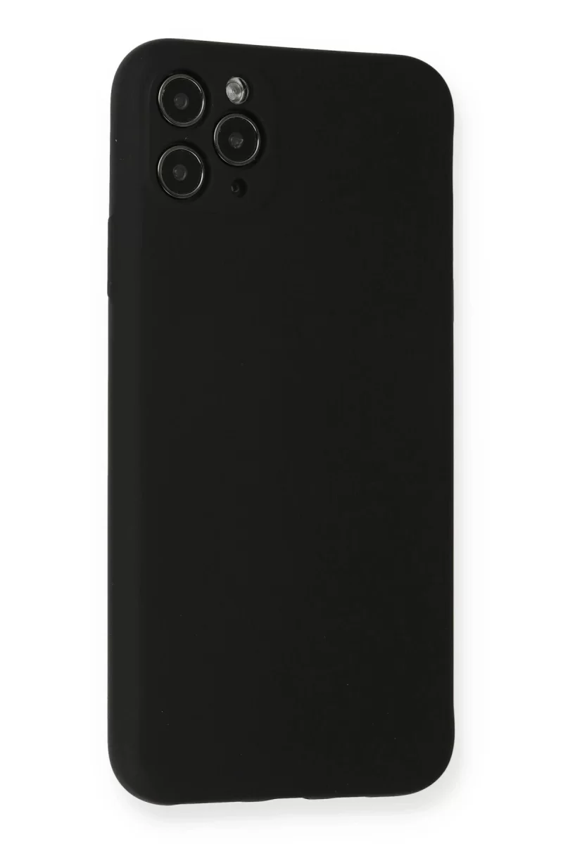 Newface Apple iPhone 11 Pro Max Kılıf Nano içi Kadife Silikon - Siyah