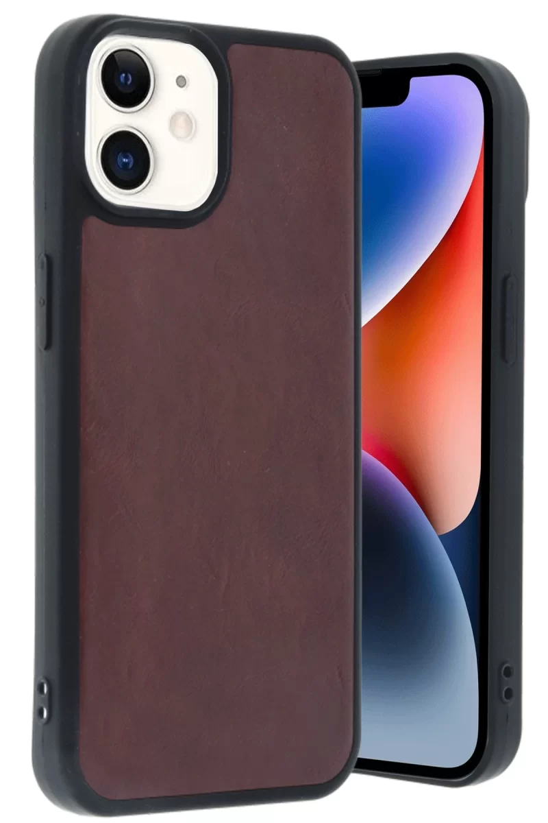 Newface Apple iPhone 11 Kılıf Aras Deri Kapak - Bordo