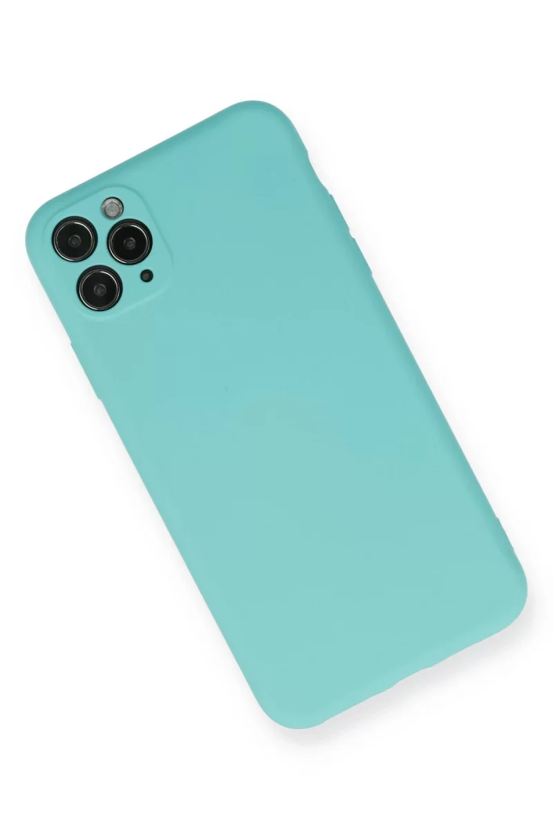 Newface Apple iPhone 11 Pro Max Kılıf Nano içi Kadife Silikon - Turkuaz