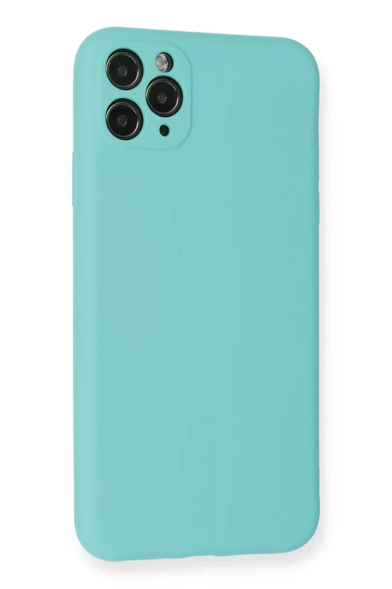 Newface Apple iPhone 11 Pro Max Kılıf Nano içi Kadife Silikon - Turkuaz
