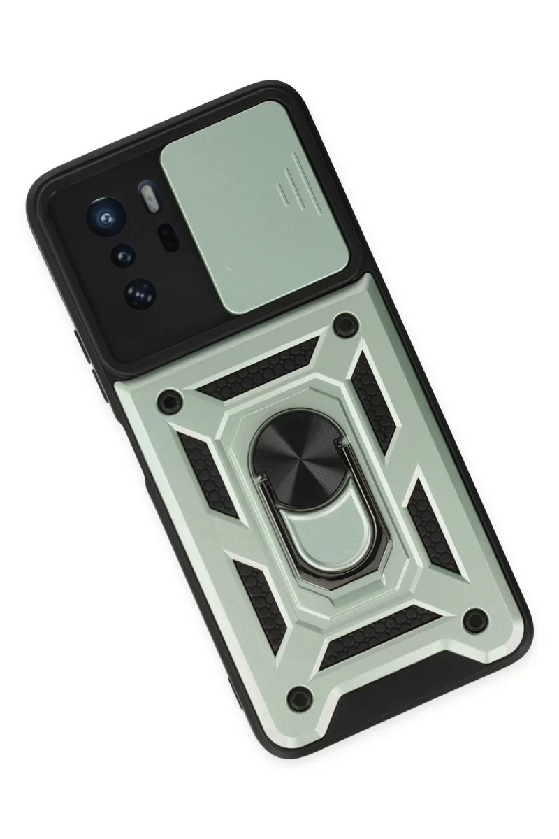 Newface Xiaomi Poco X3 GT Kılıf Pars Lens Yüzüklü Silikon - Yeşil