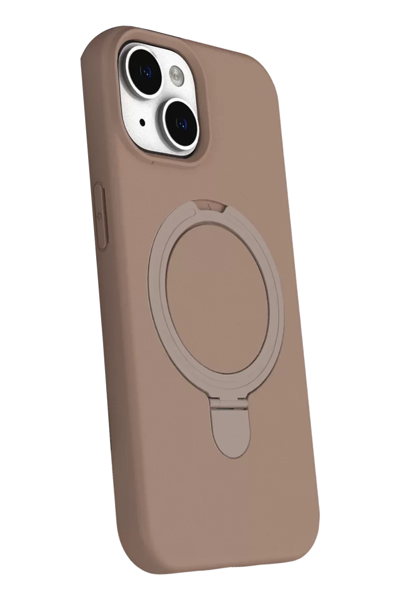 Newface Apple iPhone 14 Regal Magsafe Standlı Kapak - Çöl Titanyum
