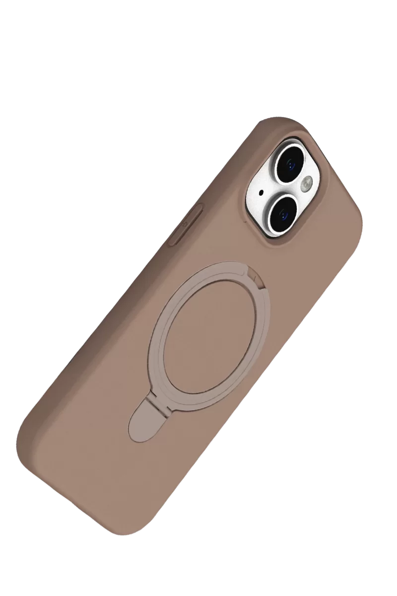 Newface Apple iPhone 14 Regal Magsafe Standlı Kapak - Çöl Titanyum