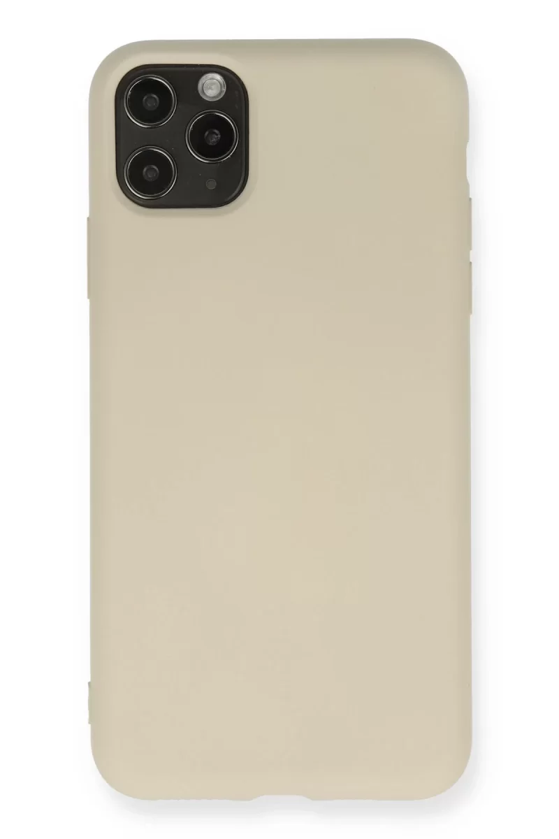 Newface Apple iPhone 11 Pro Max Kılıf Nano içi Kadife Silikon - Bej