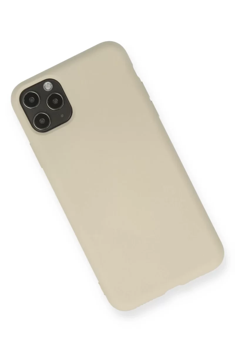 Newface Apple iPhone 11 Pro Max Kılıf Nano içi Kadife Silikon - Bej