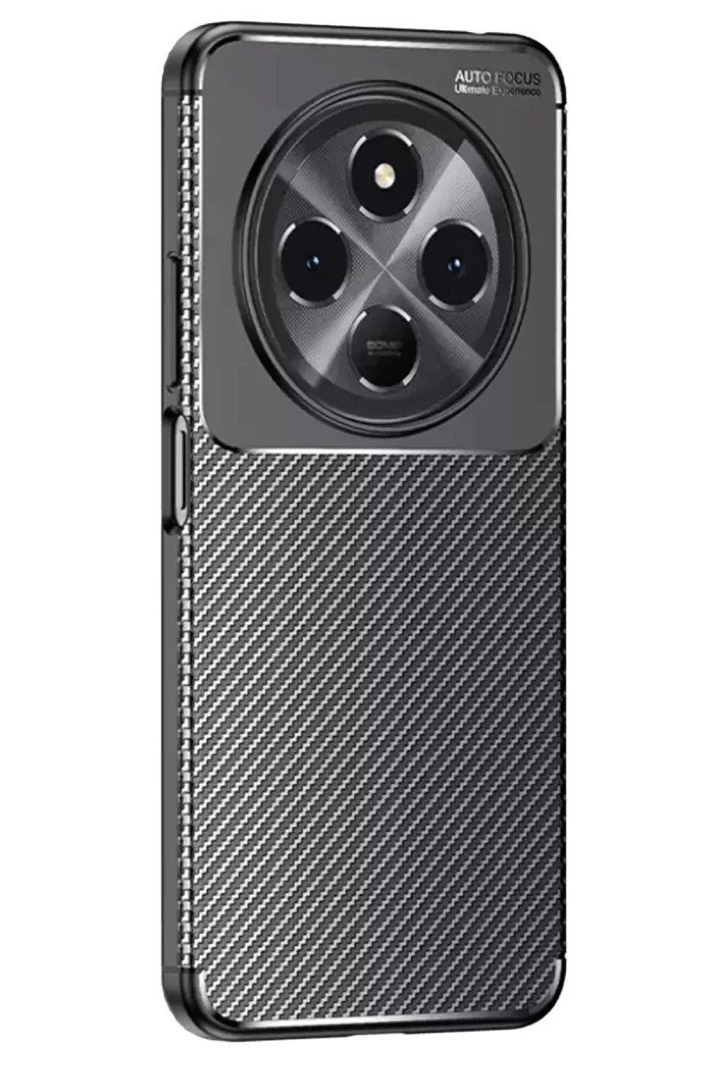 Newface Tecno Spark 30C Kılıf Auto Focus Karbon Kapak - Siyah