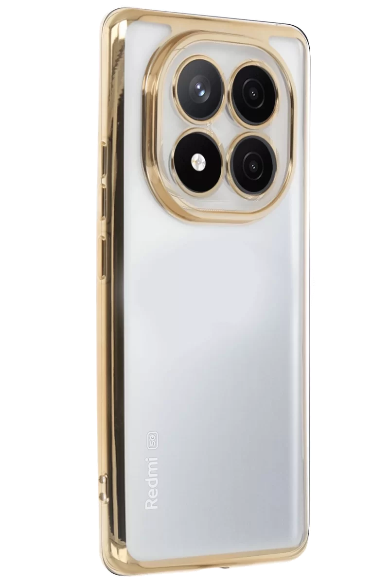 Newface Xiaomi Redmi Note 14 Pro 5G Kılıf Razer Lensli Silikon - Gold