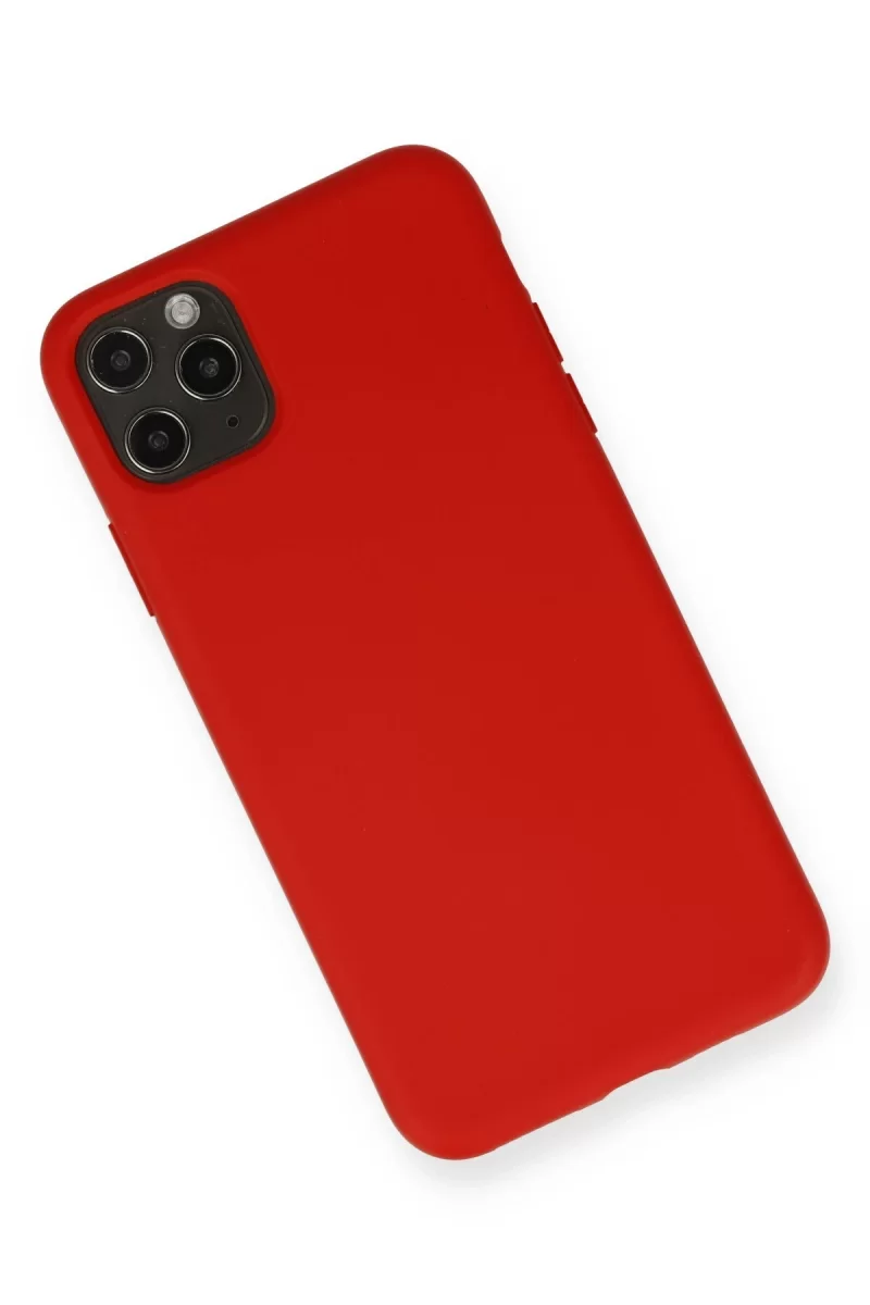Newface Apple iPhone 11 Pro Max Kılıf Nano içi Kadife Silikon - Kırmızı