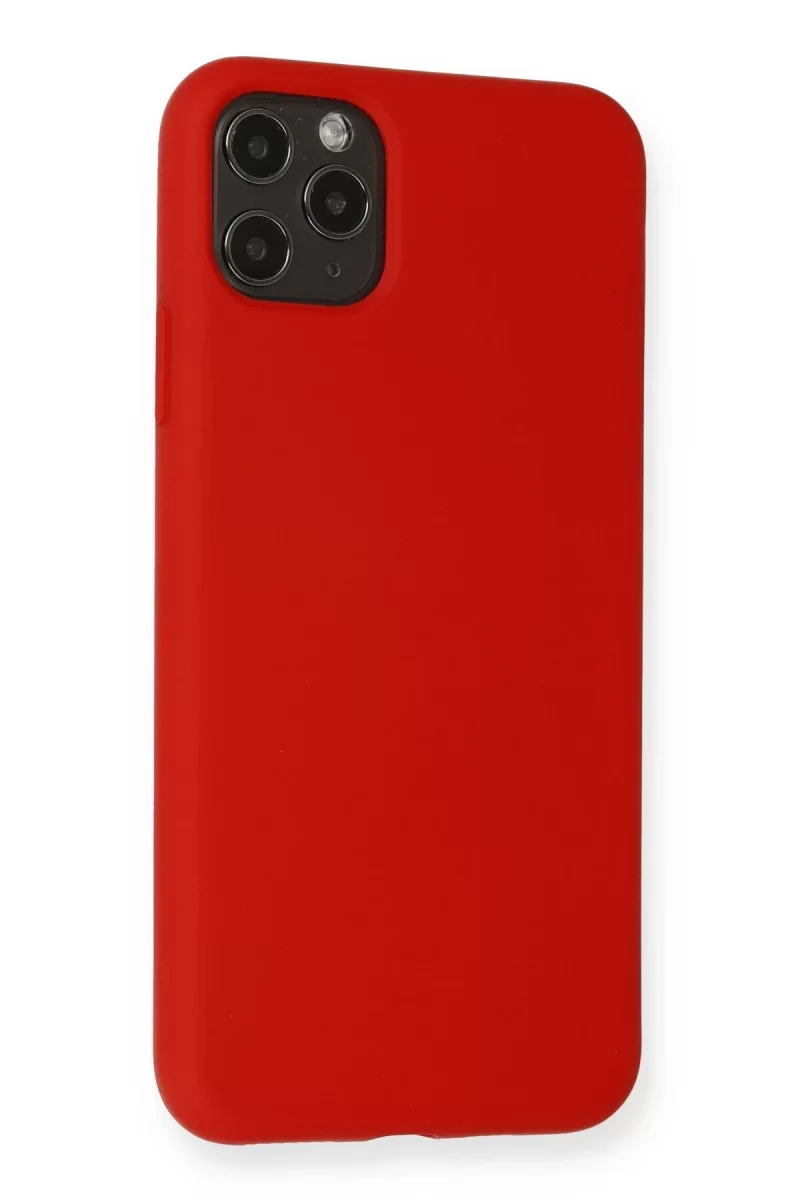 Newface Apple iPhone 11 Pro Max Kılıf Nano içi Kadife Silikon - Kırmızı