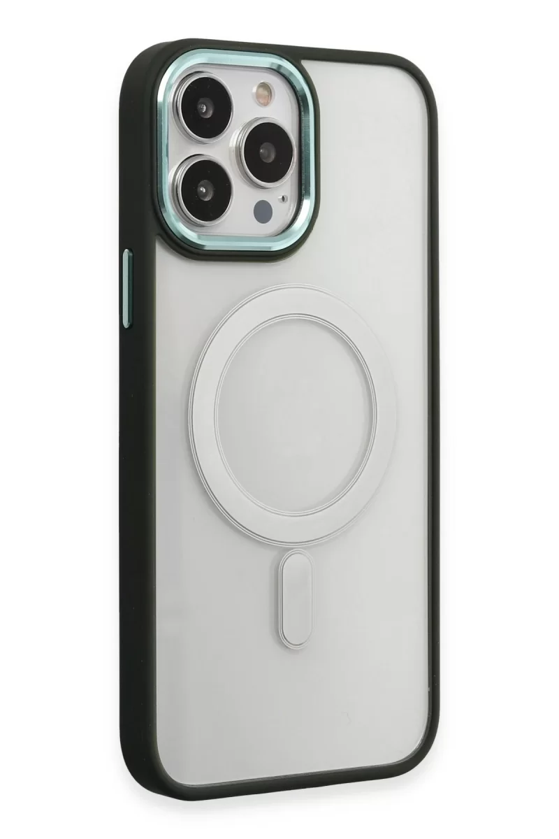 Newface Apple iPhone 15 Pro Max Kılıf Room Magneticsafe Silikon - Köknar Yeşili