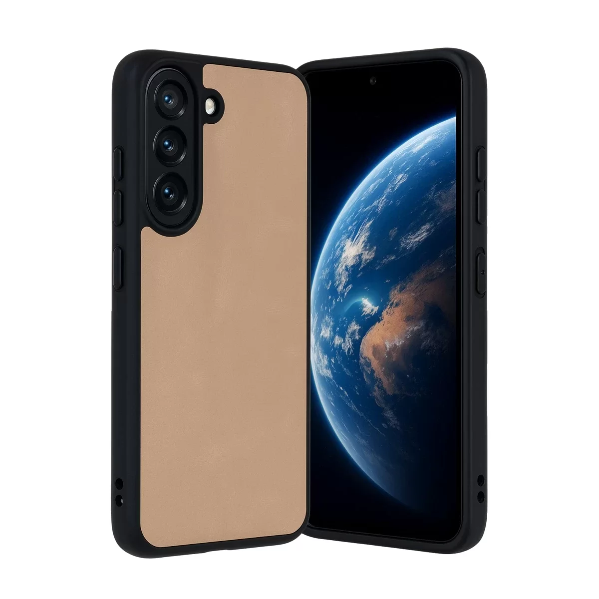 Newface Samsung Galaxy A36 Kılıf Aras Deri Kapak - Pudra