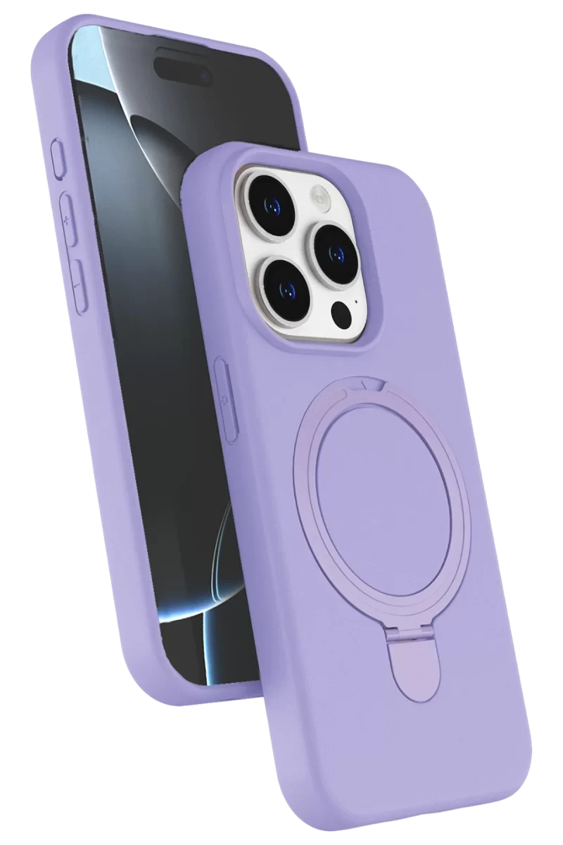 Newface Apple iPhone 14 Pro Max Regal Magsafe Standlı Kapak - Lila
