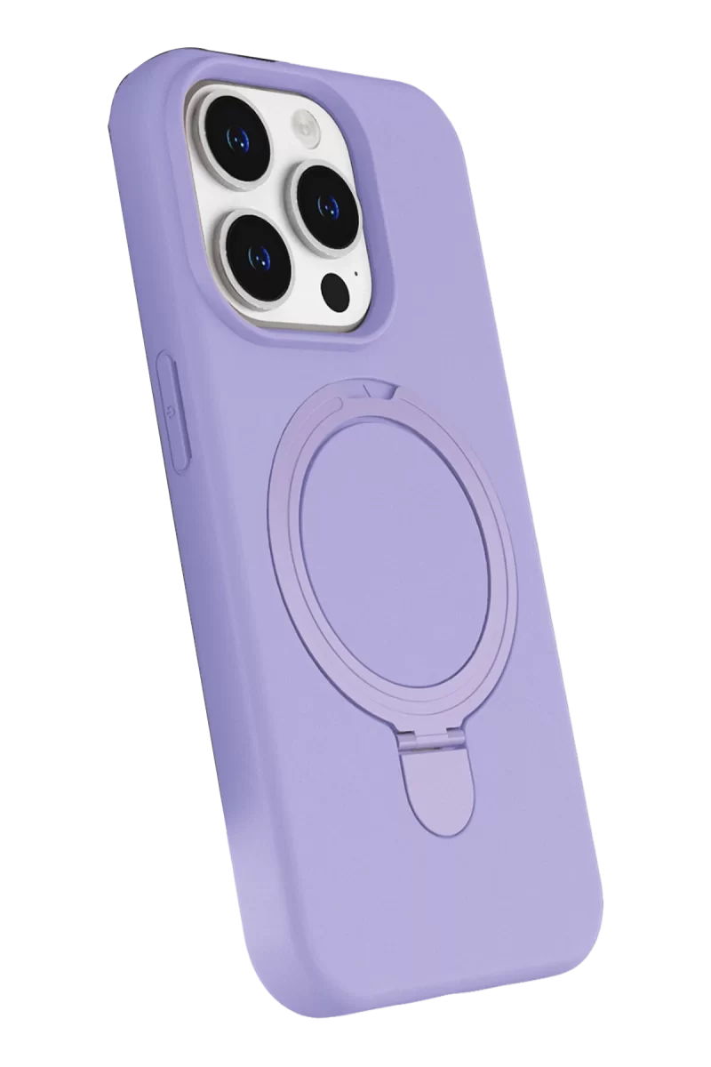 Newface Apple iPhone 14 Pro Max Regal Magsafe Standlı Kapak - Lila