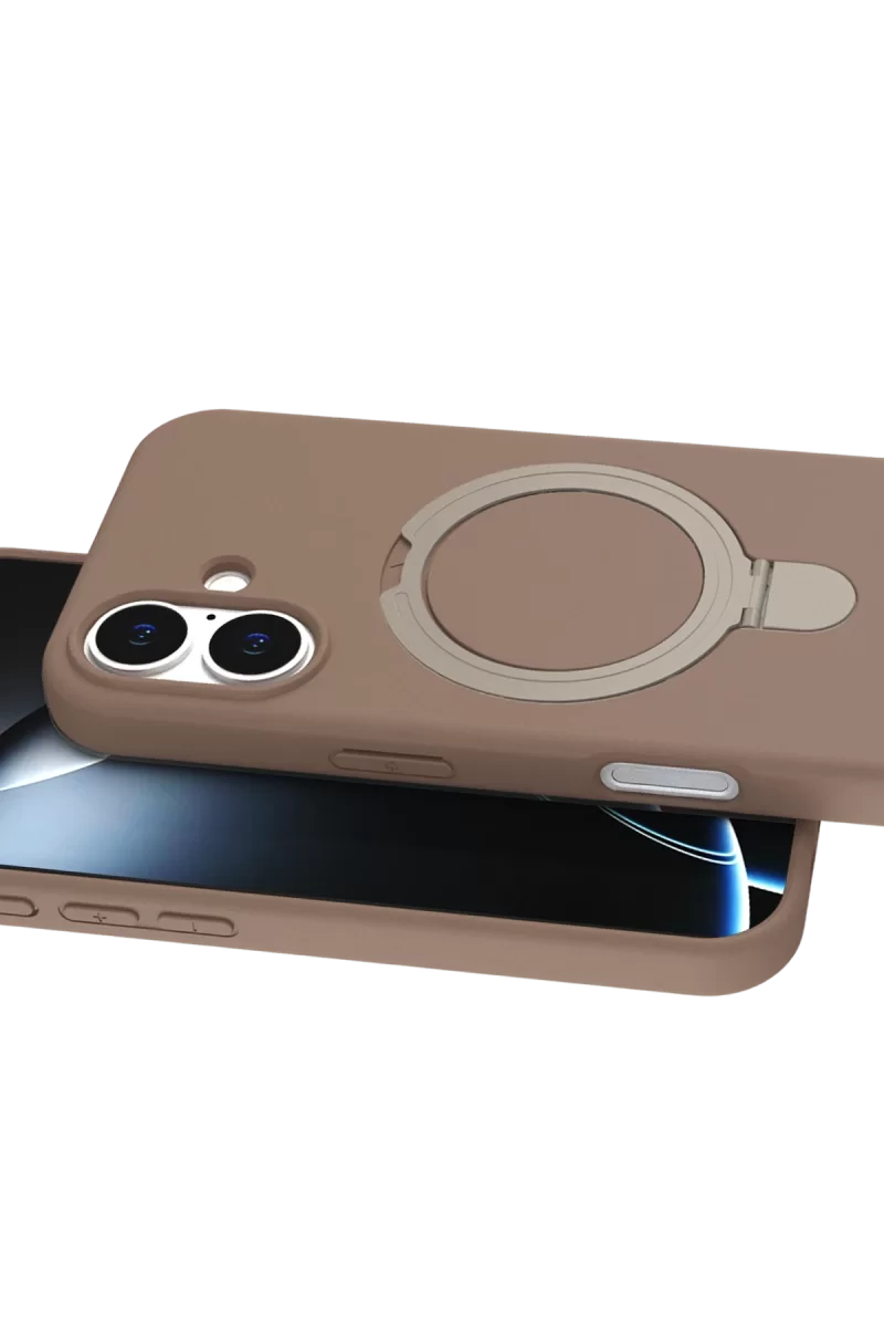 Newface Apple iPhone 16 Plus Regal Magsafe Standlı Kapak - Çöl Titanyum