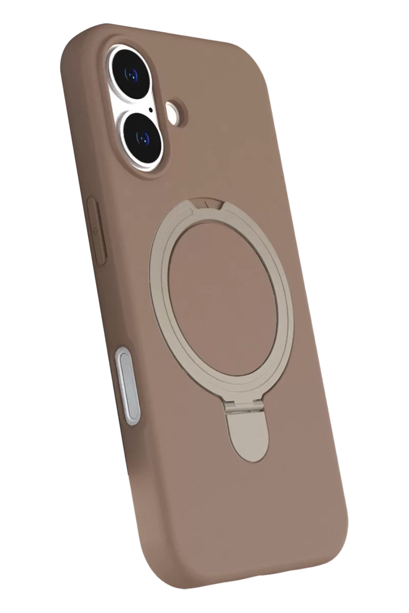 Newface Apple iPhone 16 Plus Regal Magsafe Standlı Kapak - Çöl Titanyum
