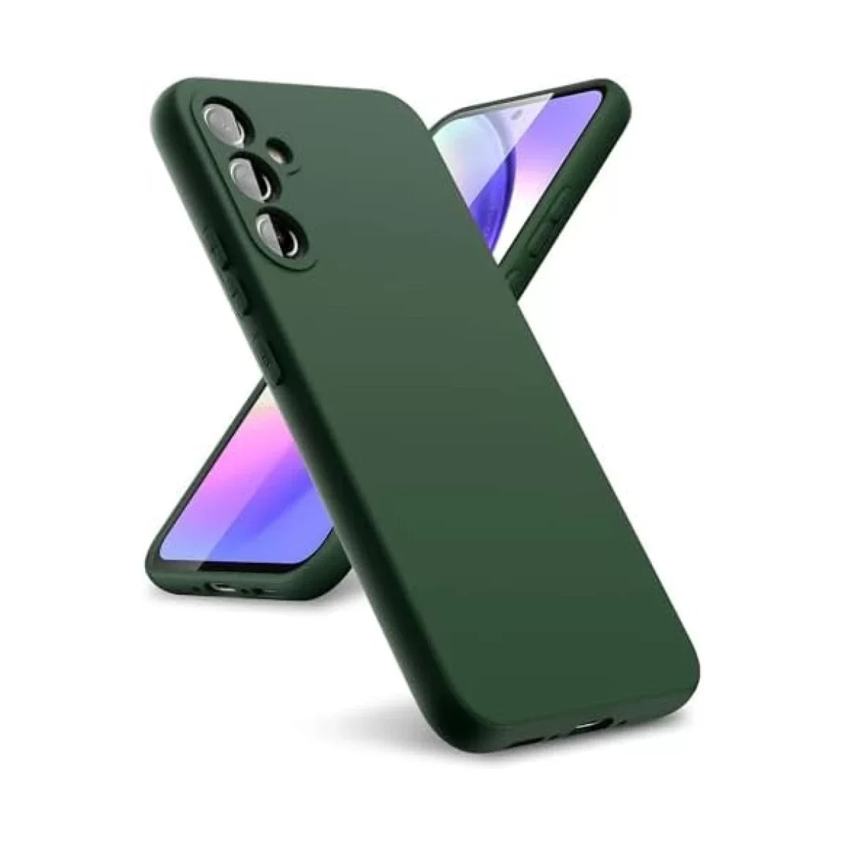 Newface Samsung Galaxy A24 4G Kılıf First Silikon - Koyu Yeşil
