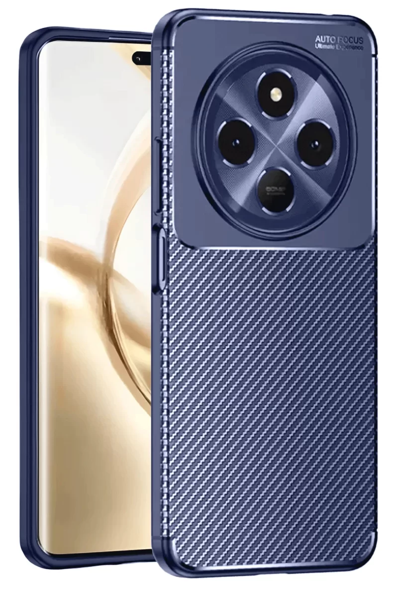 Newface Tecno Spark 30 Kılıf Auto Focus Karbon Kapak - Lacivert