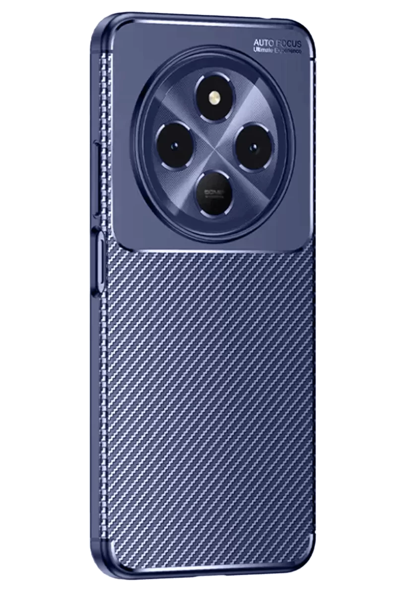 Newface Tecno Spark 30 Kılıf Auto Focus Karbon Kapak - Lacivert