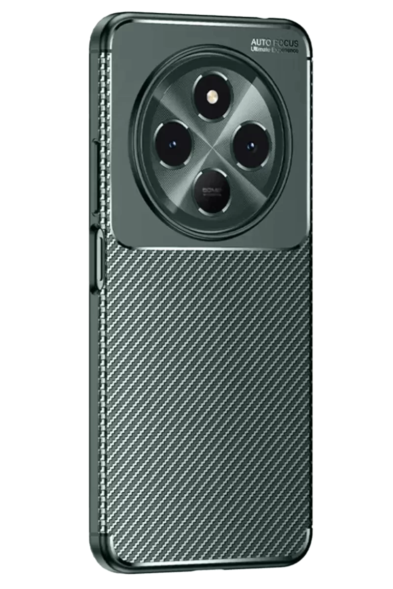 Newface Tecno Spark 30 Kılıf Auto Focus Karbon Kapak - Koyu Yeşil