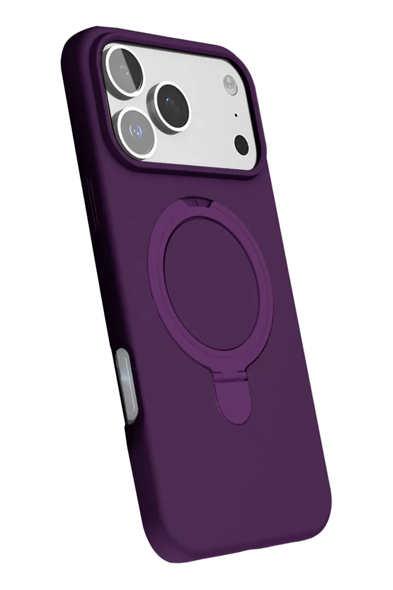 Newface Apple iPhone 17 Pro Regal Magsafe Standlı Kapak - Derin Mor