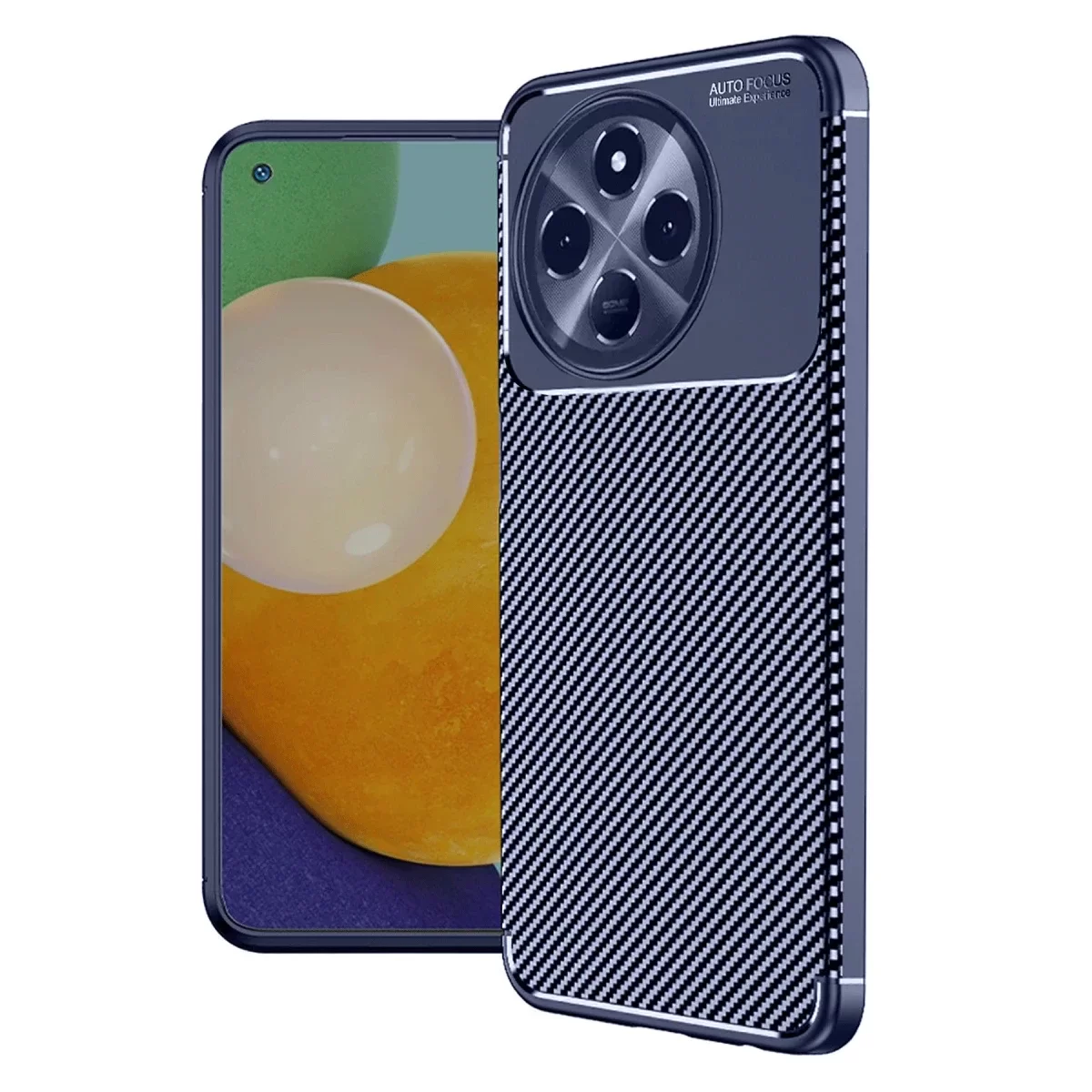 Newface Tecno Spark 30 Pro Kılıf Auto Focus Karbon Kapak - Lacivert