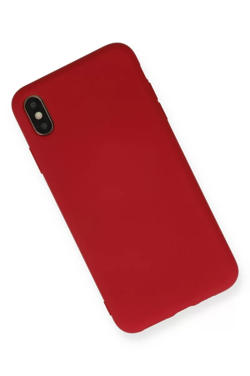 Newface Apple iPhone XS Max Kılıf Nano içi Kadife Silikon - Kırmızı