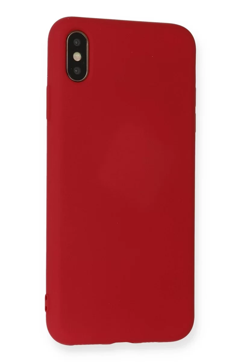 Newface Apple iPhone XS Max Kılıf Nano içi Kadife Silikon - Kırmızı