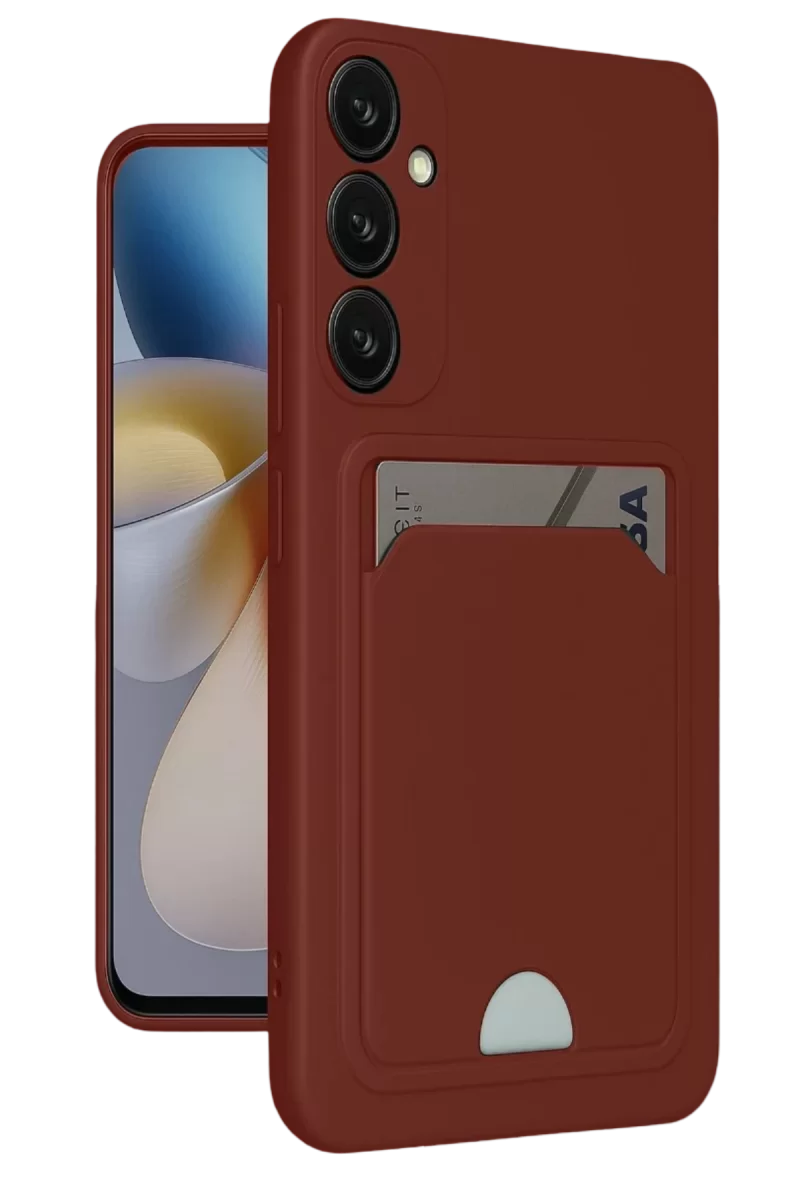 Newface Samsung Galaxy A16 5G Kılıf Kelvin Kartvizitli Silikon - Bordo