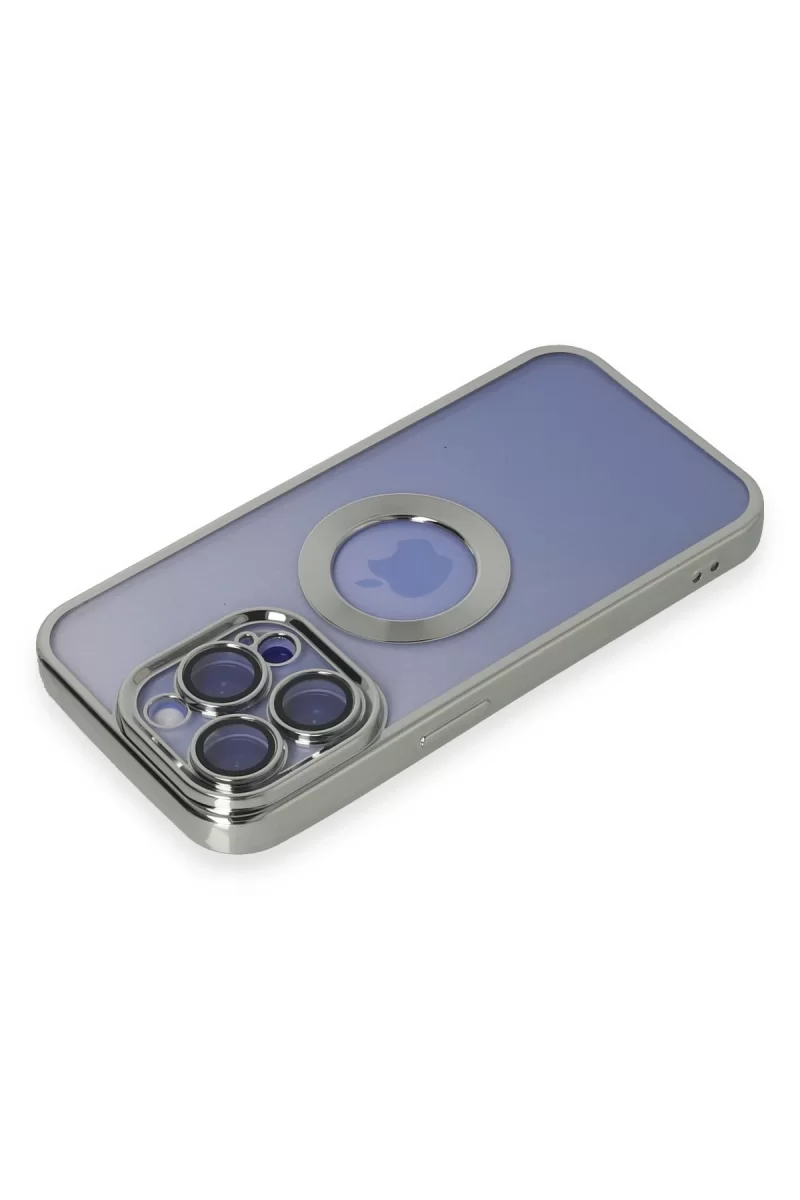 Newface Apple iPhone 15 Pro Max Kılıf Slot Silikon - Gümüş