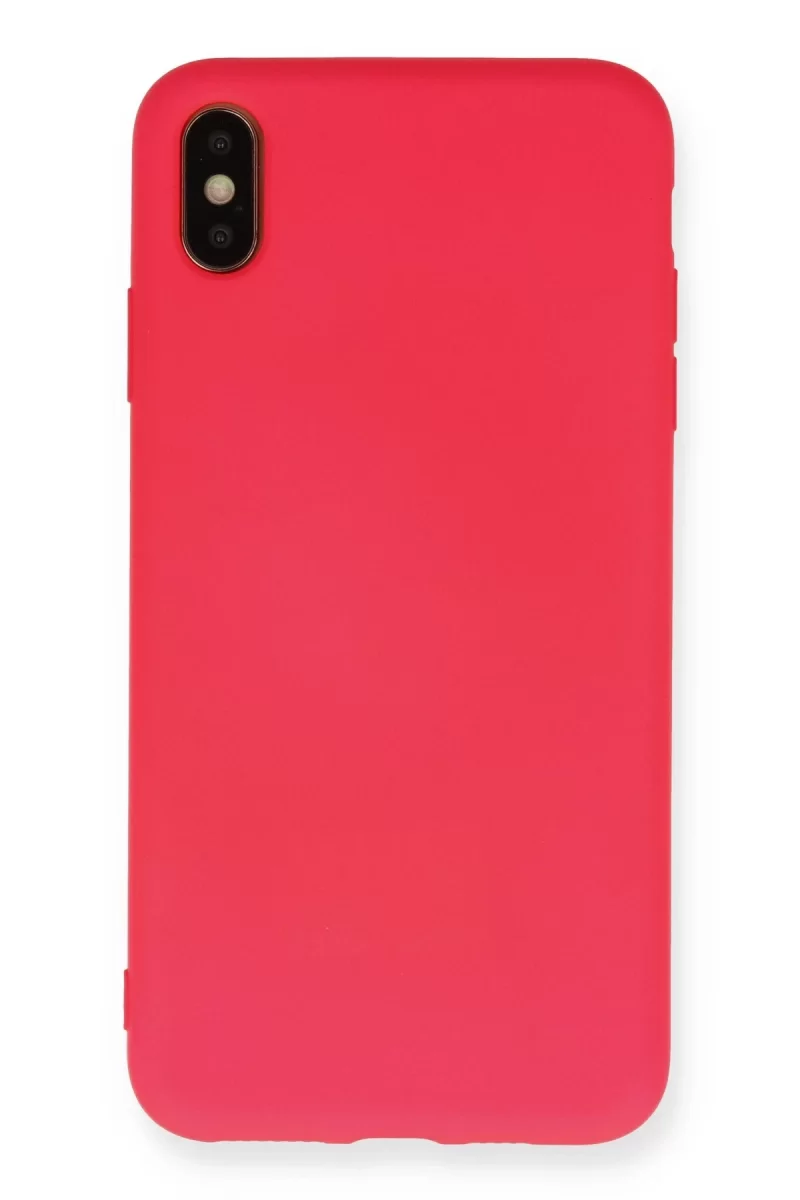 Newface Apple iPhone XS Max Kılıf Nano içi Kadife Silikon - Koyu Pembe