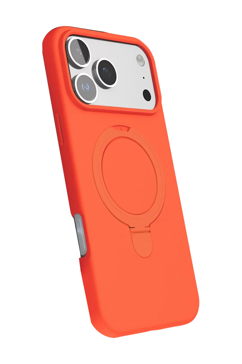 Newface Apple iPhone 17 Pro Regal Magsafe Standlı Kapak - Turuncu